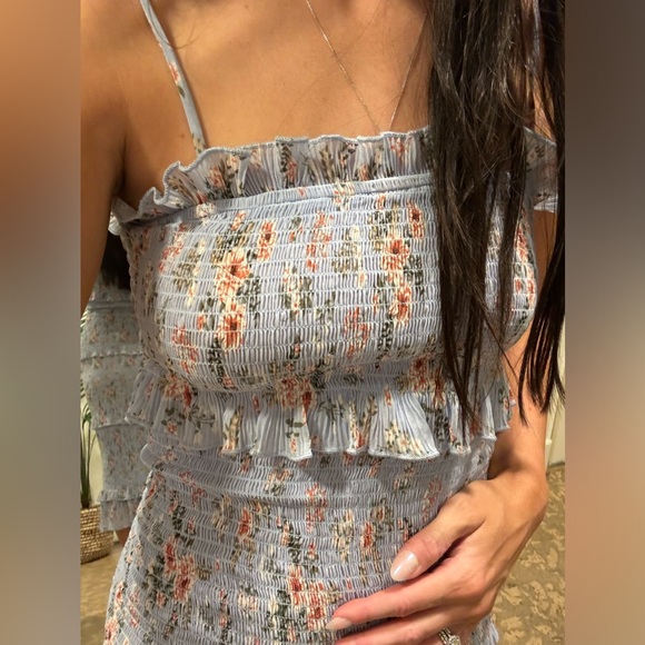 Mable Floral Smocked Ruffle Midi Dress - Picture 4 of 8